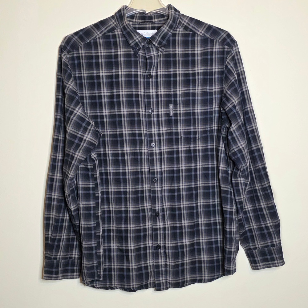 Columbia Mens XL Button Down Flannel Shirt Long Sleeve Plaid Casual